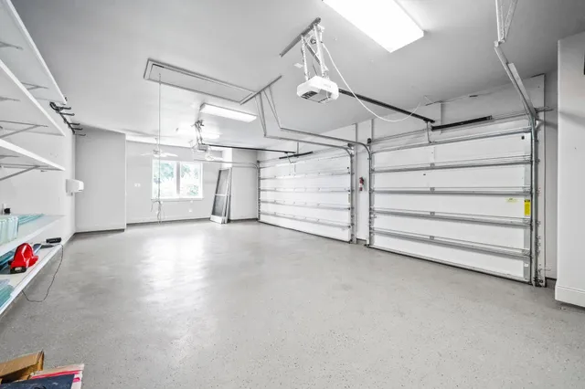 a view of a lake with a yard