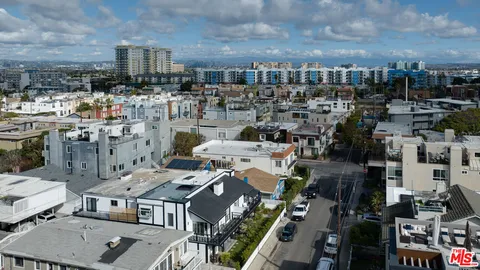 an aerial view of a houses
