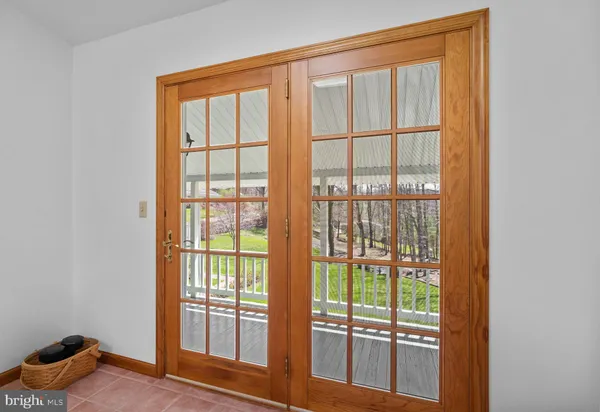 a view of a room that has a window