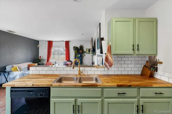 a view of kitchen sink counter top