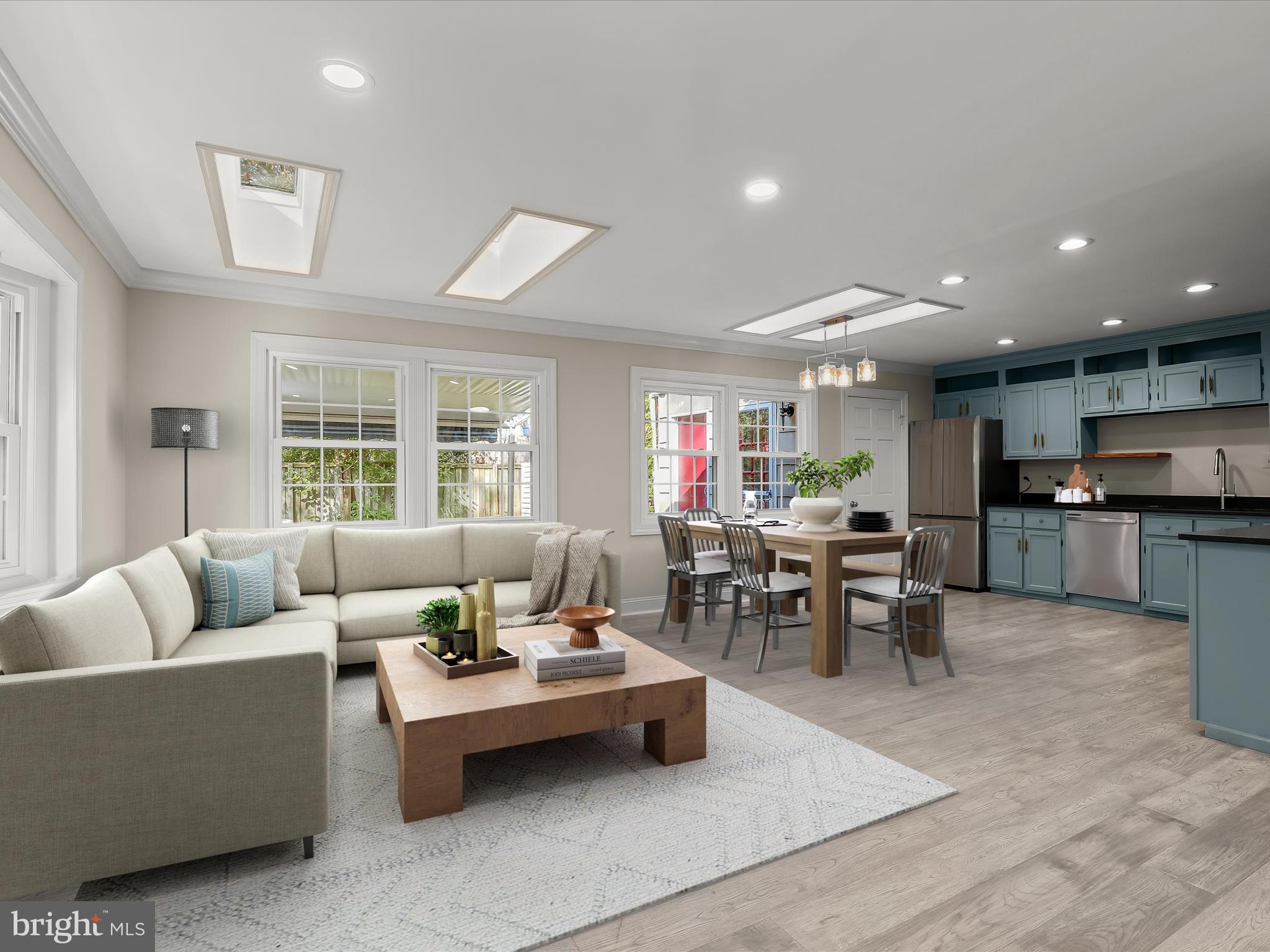 5470 Gloucester Road Columbia, MD 21044 - Photo 34 of 37 Open floor plan with 4 skylights! virtually staged