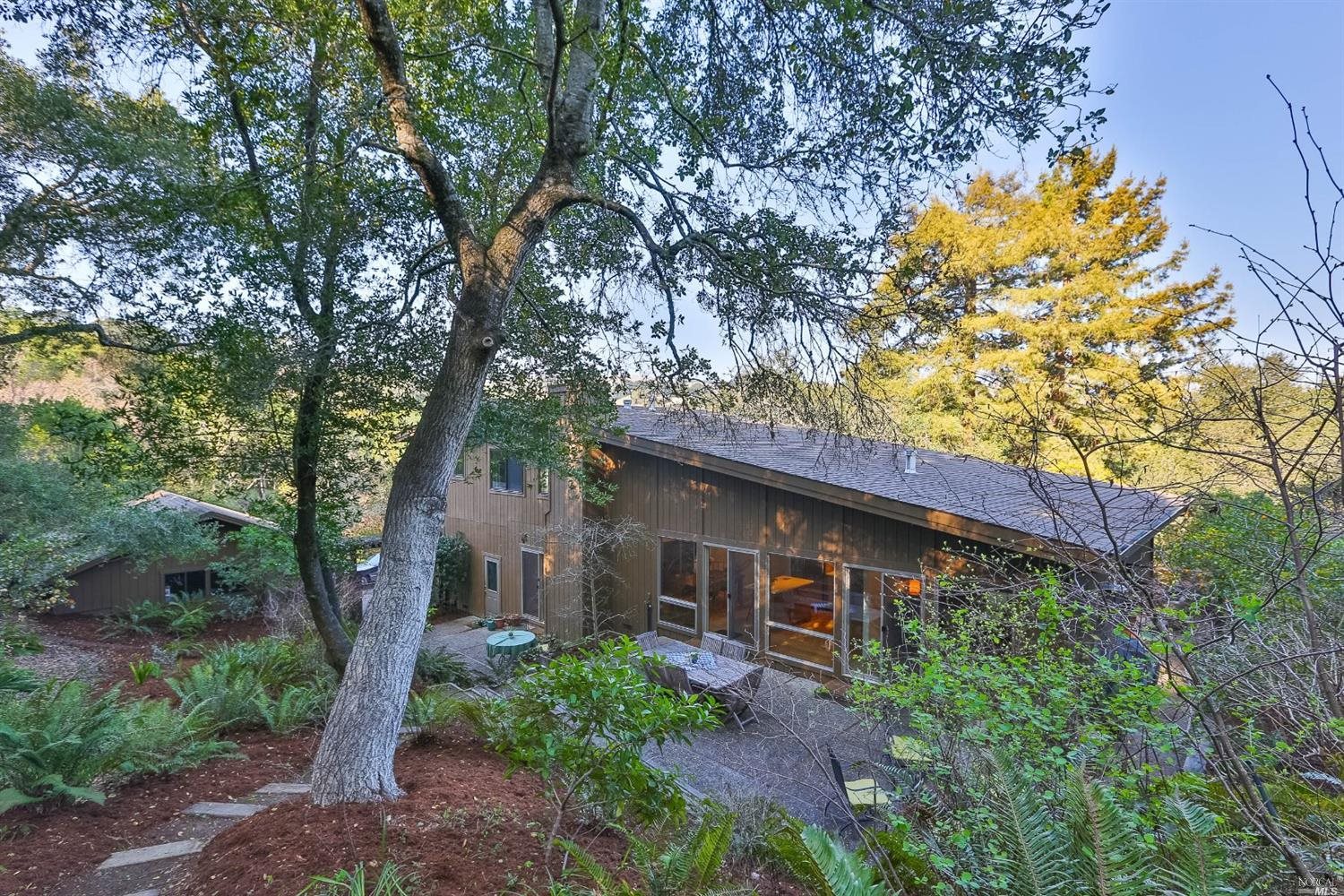 a backyard of a house with lots of green space