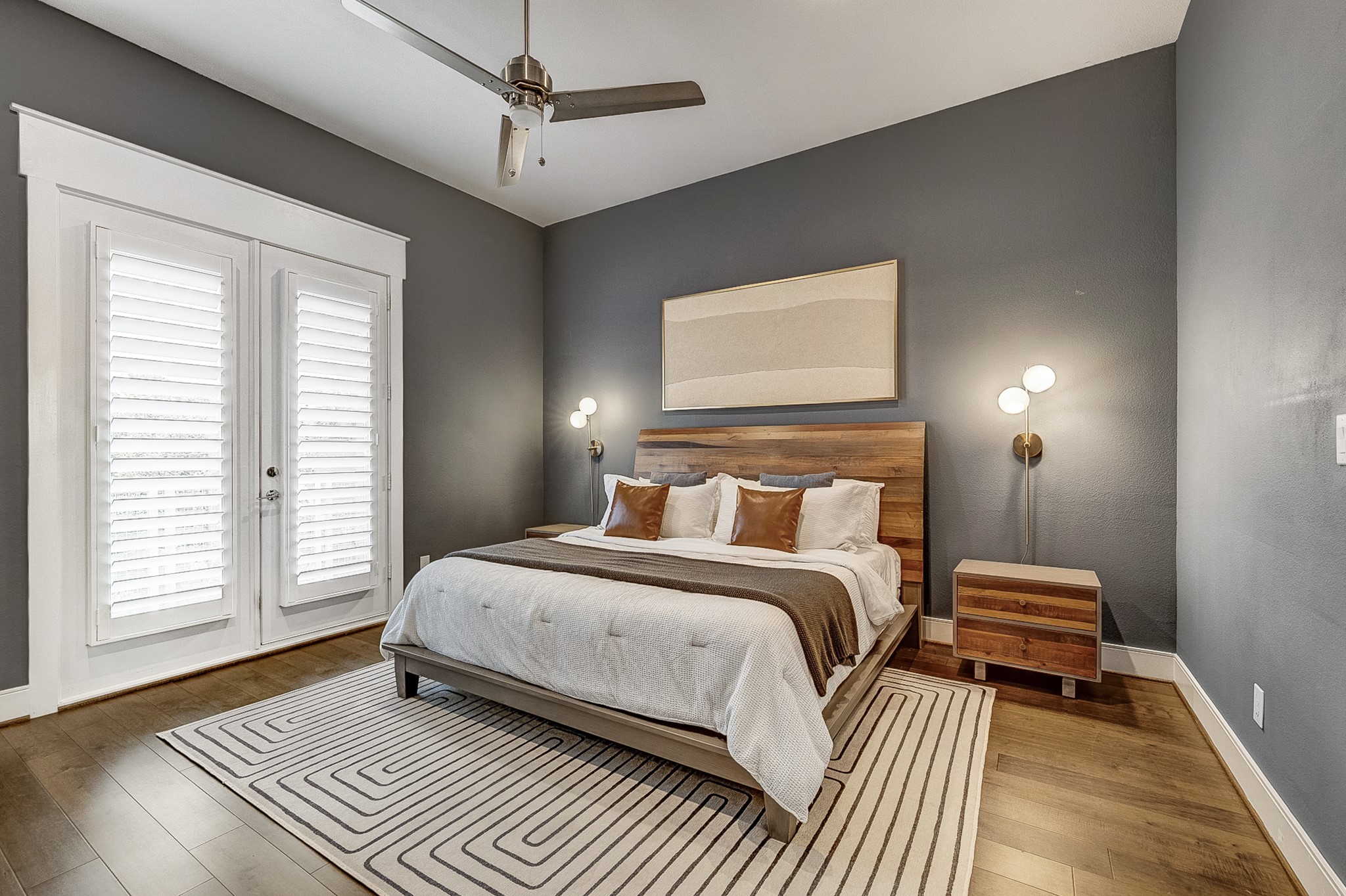 3306 Cardinal Crest Lane Houston, TX 77080 - Photo 37 of 50 a bedroom with a bed and wooden floor