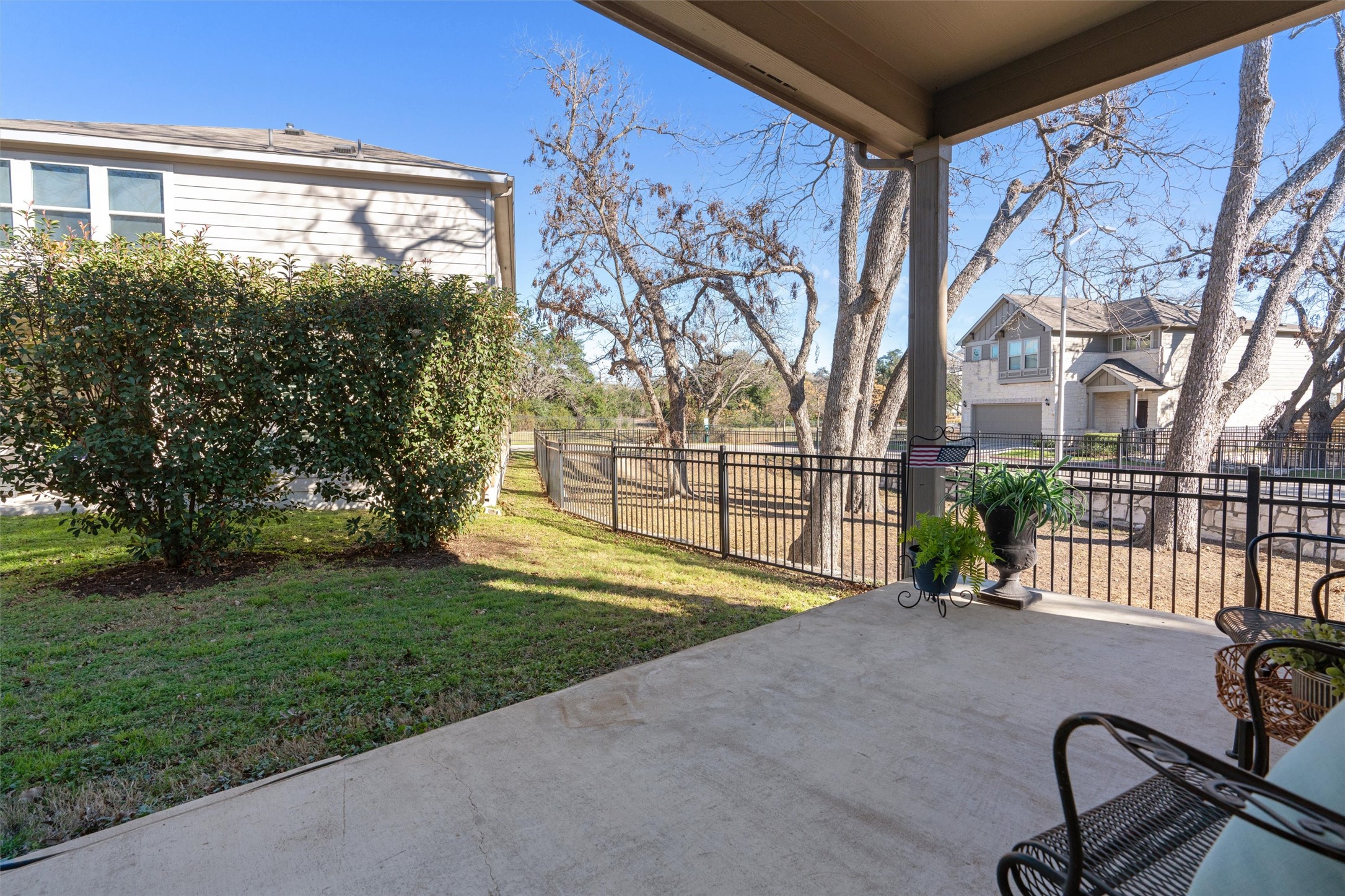 10502 Turnbull Loop, Unit 41 Austin, TX 78717 - Photo 25 of 35 a view of a porch with a backyard