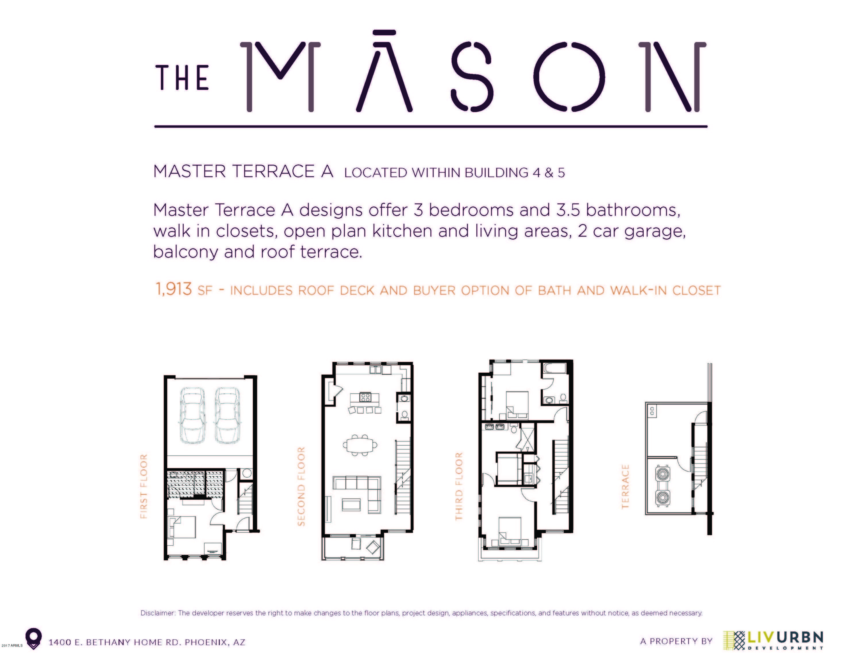 1400 East Bethany Home Road, Unit 22 Phoenix, AZ 85014 - Photo 33 of 60 The Mason Master Terrace A
