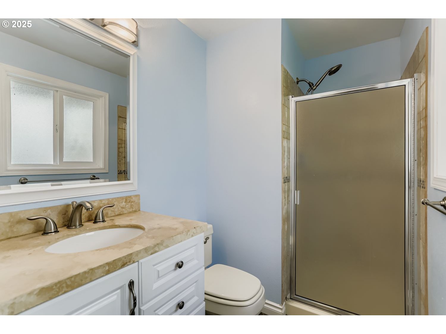 120 Northwest Giese Avenue Gresham, OR 97030 - Photo 10 of 17 a bathroom with a granite countertop sink toilet and shower