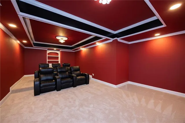 a room with a bed and furniture