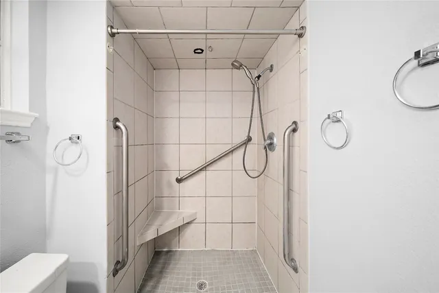 a bathroom with a shower