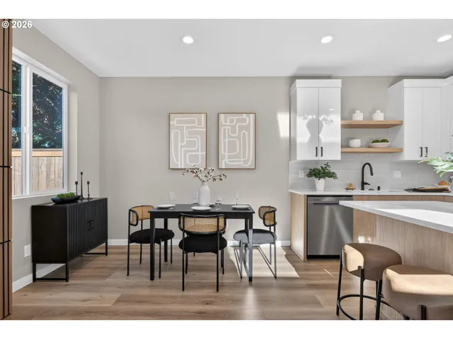 a view of dining room and chairs