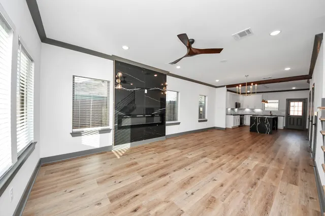 a view of a livingroom with a flat screen tv