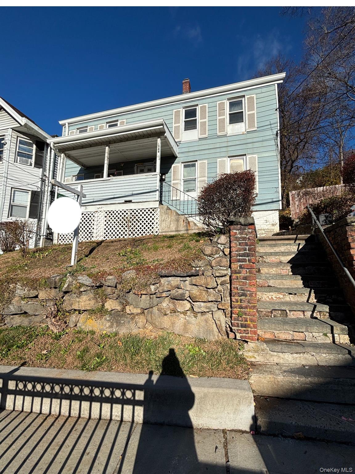 a view of a house with a patio