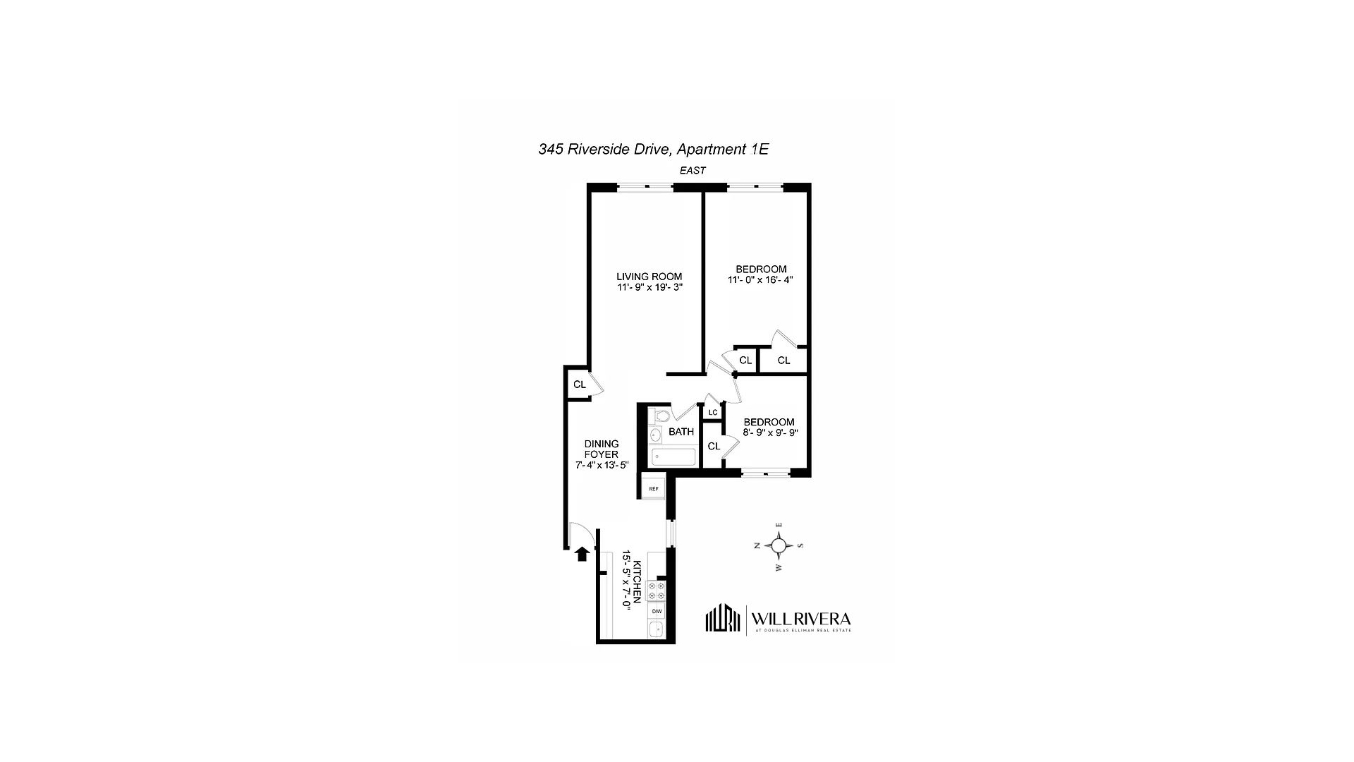345 Riverside Drive, Unit 1E Manhattan, NY 10025 - Photo 15 of 15 a picture of floor plan