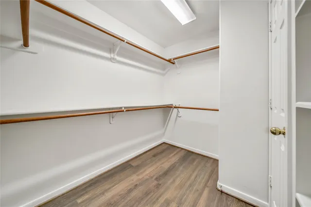 a view of an empty walk in closet
