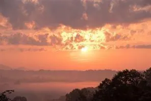 a view of lake and mountain