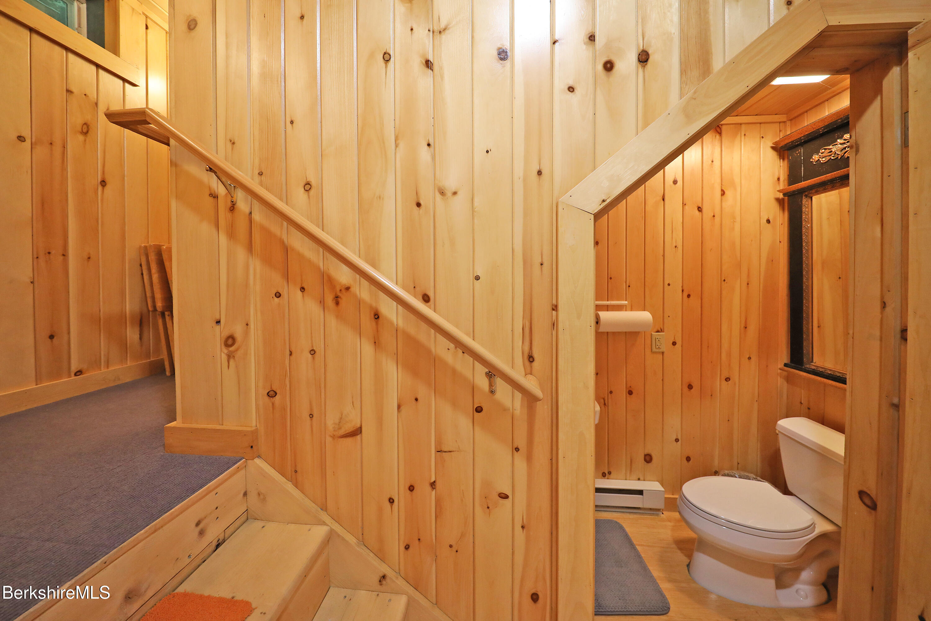 235 Algerie Road Becket, MA 01223 - Photo 32 of 43 a bathroom with a toilet and a shower