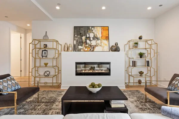 a living room with furniture and rug