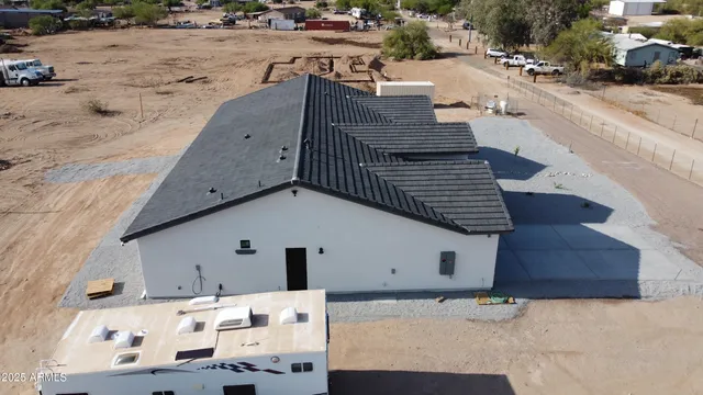 a view of a terrace with wooden fence
