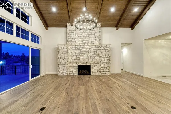 a view of a livingroom with a fireplace