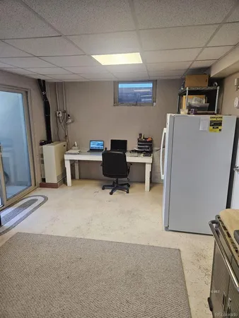 a workspace with furniture