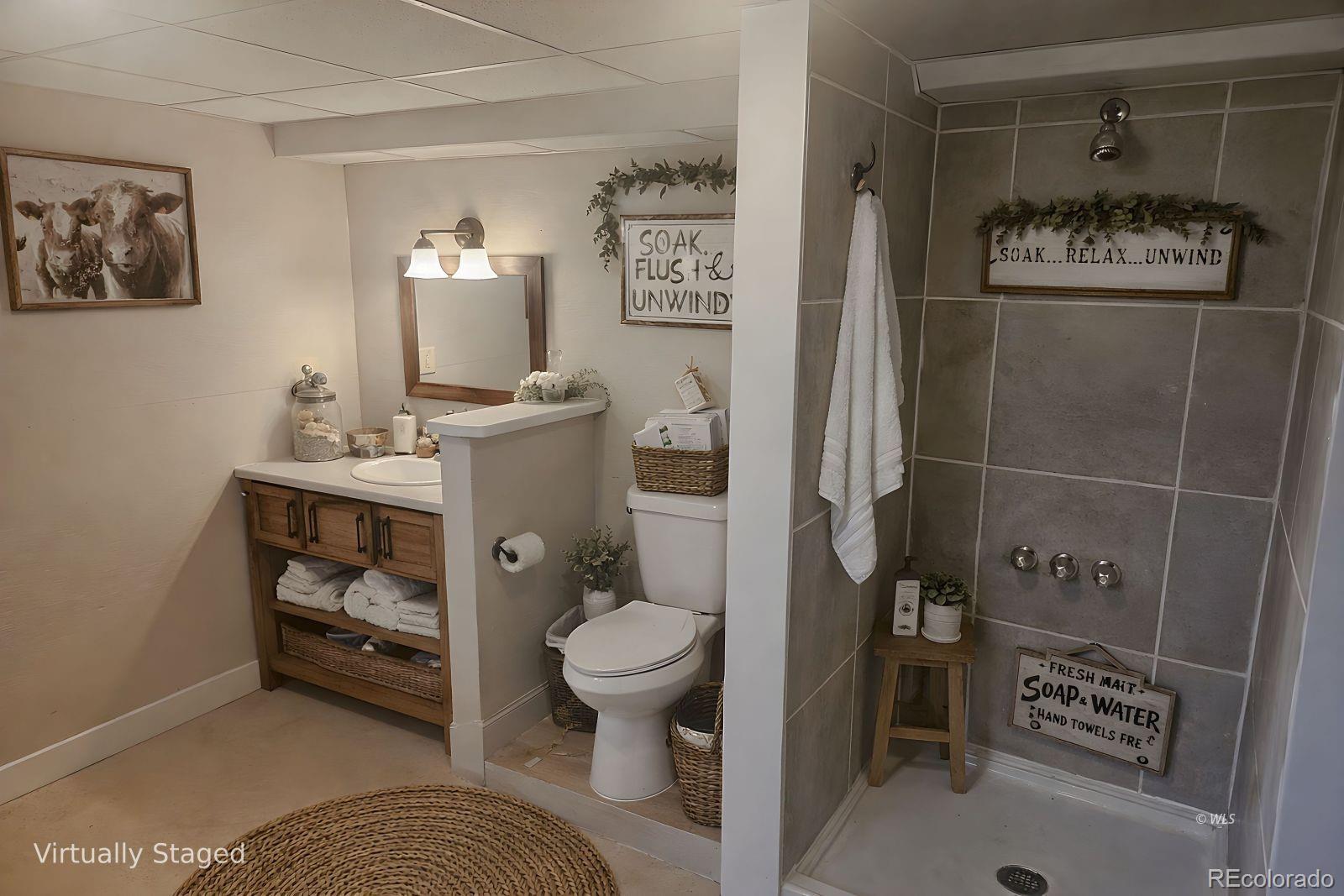 535 Brittany Road Westcliffe, CO 81252 - Photo 23 of 31 a bathroom with a toilet and a shower