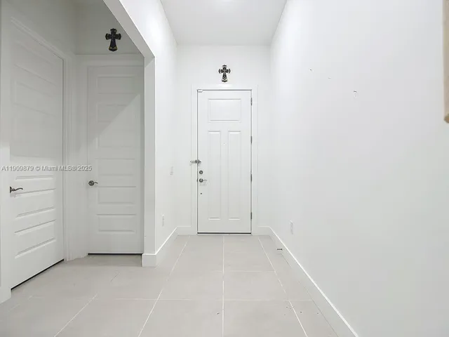 an empty room with closet