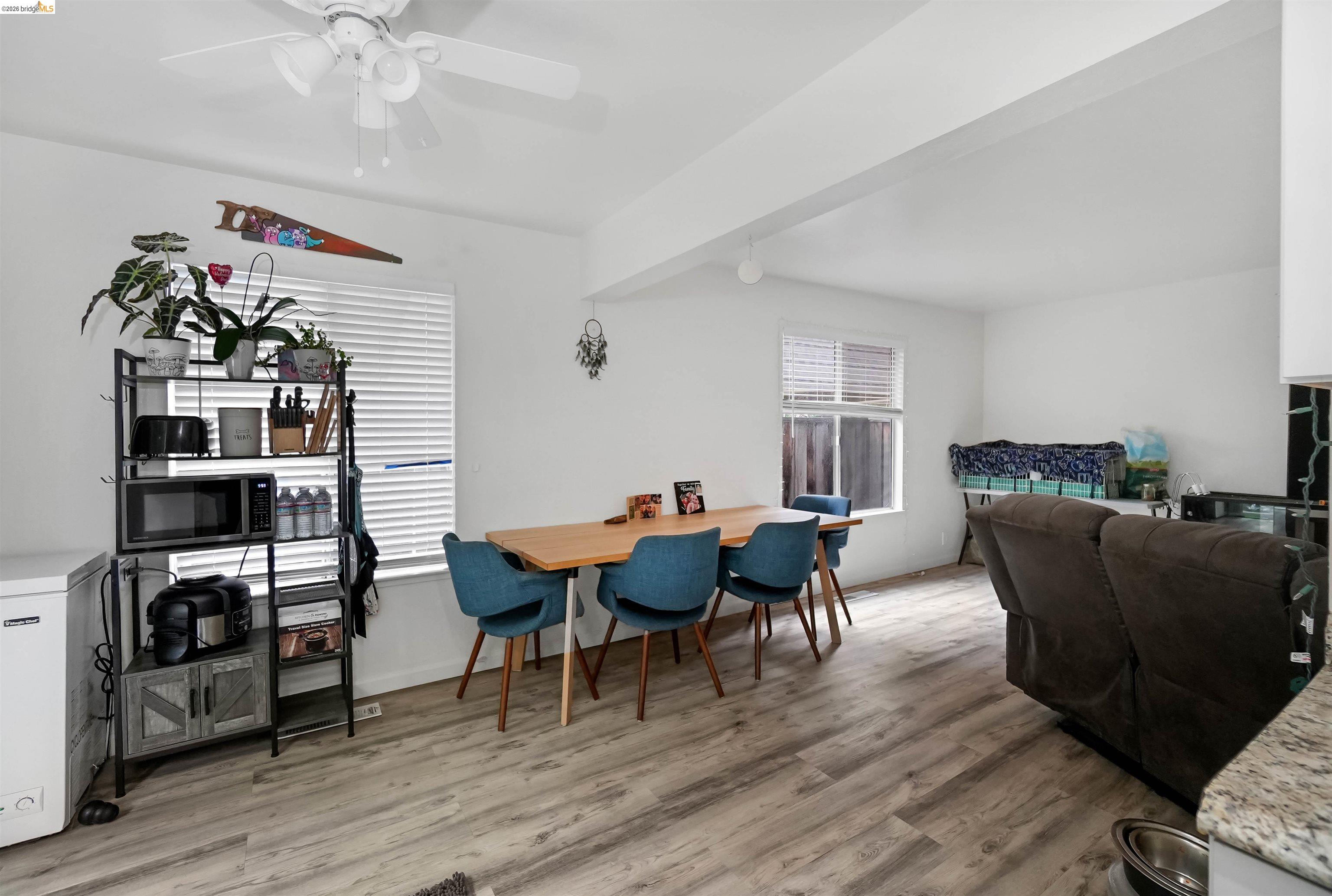 1066 San Miguel Road Concord, CA 94518 - Photo 16 of 59 Dining area with ceiling fan and light wood-style floors