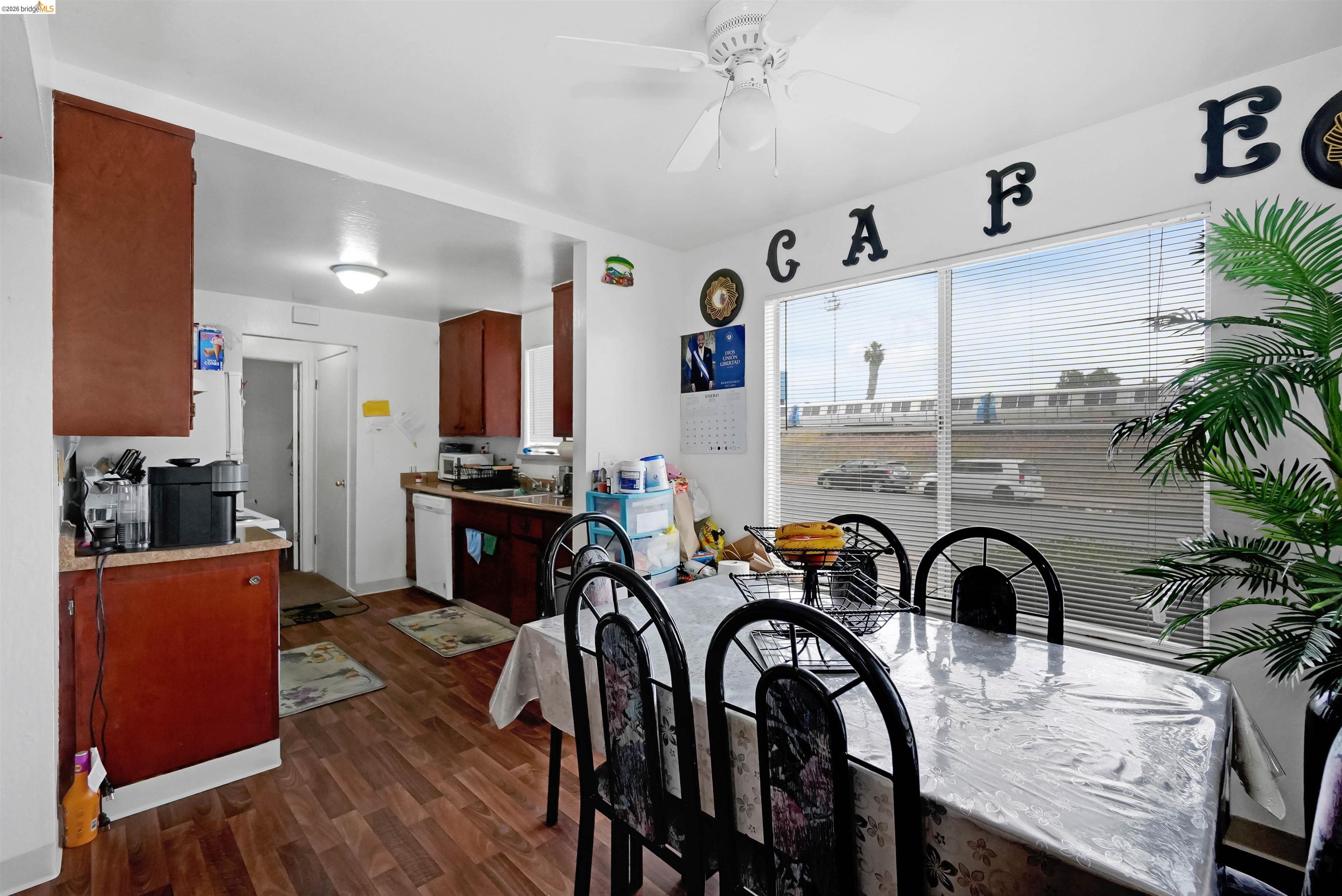1066 San Miguel Road Concord, CA 94518 - Photo 44 of 59 Dining area featuring dark wood-style flooring and a ceiling fan