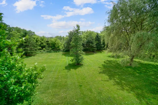 a big yard with lots of green space