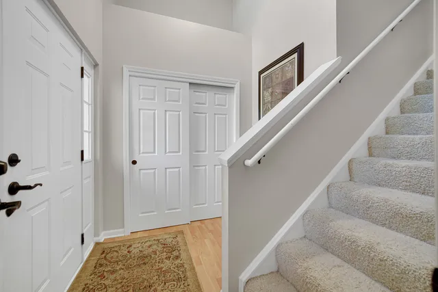 a view of entryway with stairs