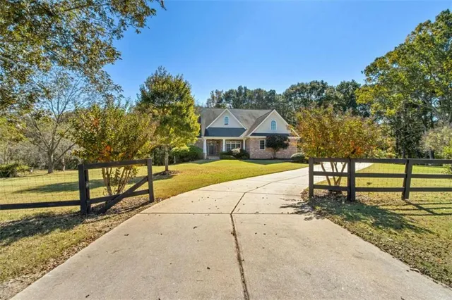 a house with trees in front of it