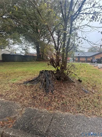 a view of a yard with an outdoor space
