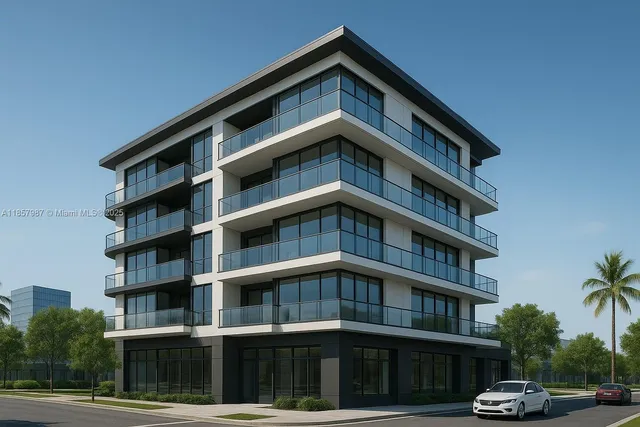 a front view of a building