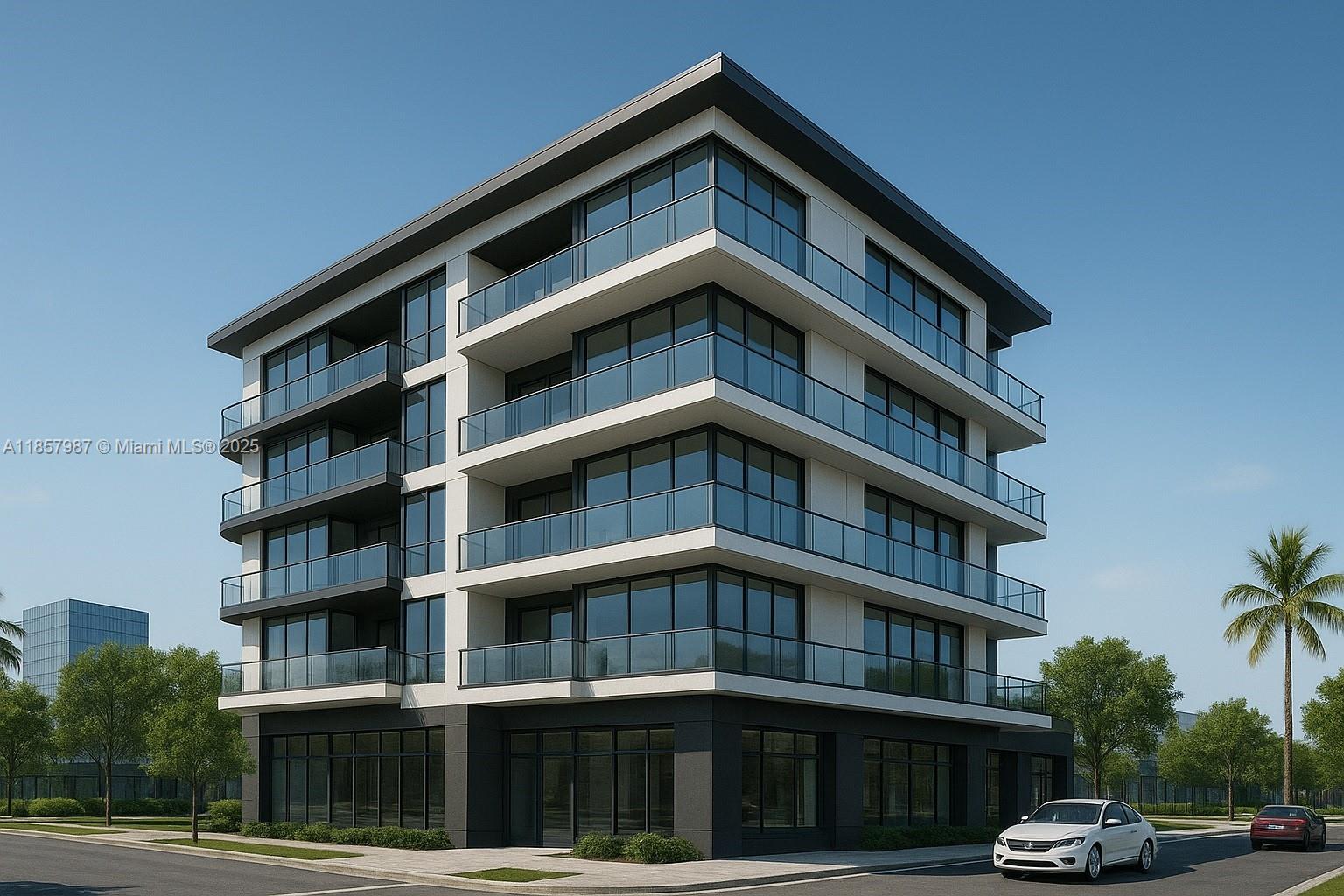 a front view of a building