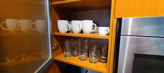 a bathroom with a sink and mirror