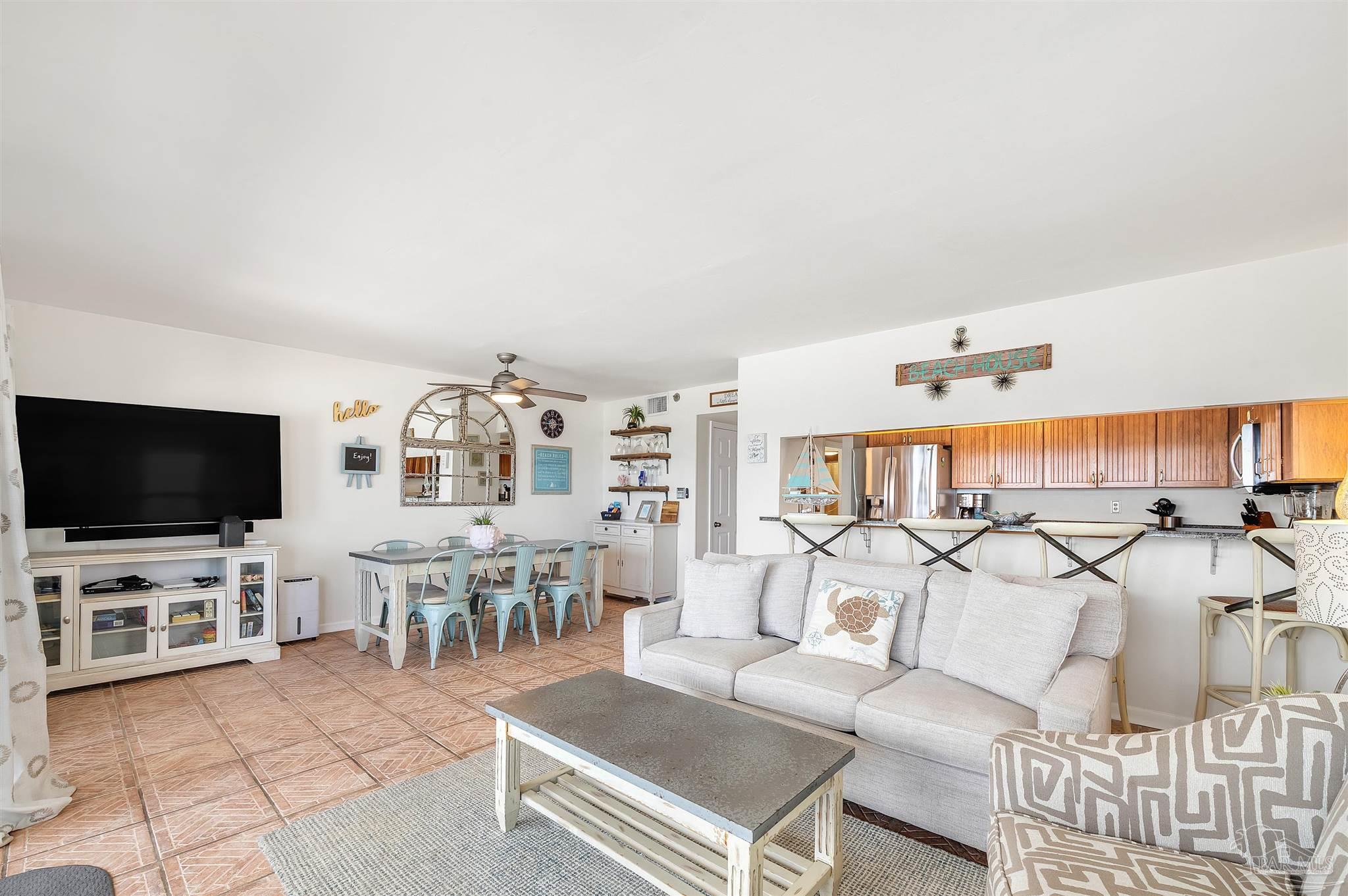 13817 Perdido Key Drive, Unit 501 Pensacola, FL 32507 - Photo 22 of 63 a living room with furniture and a flat screen tv