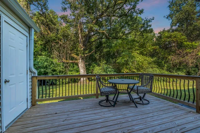 a view of a backyard with a garden