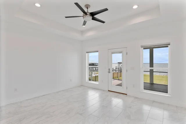 an empty room with a window