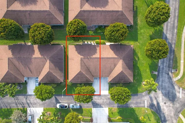 an aerial view of a house