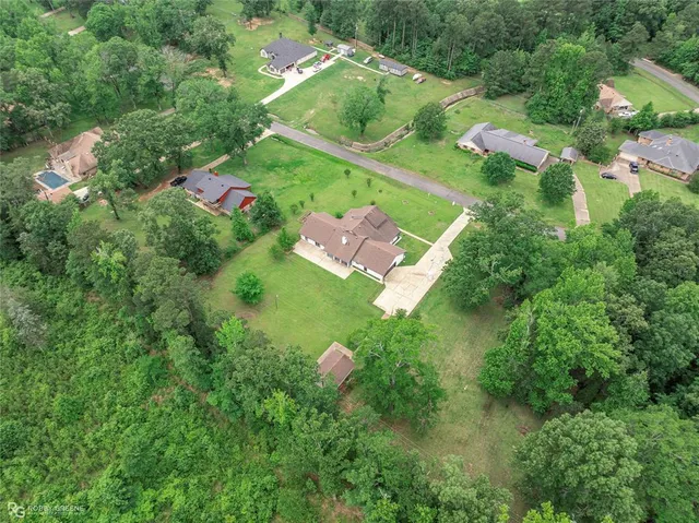 an aerial view of a house