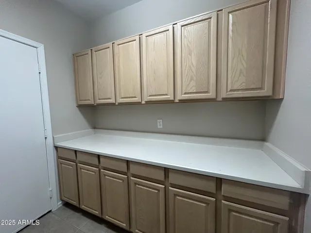 a view of cabinets with window