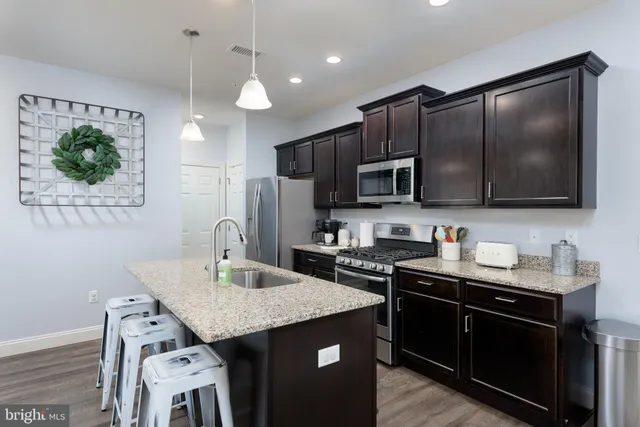 a view of room with hardwood floor