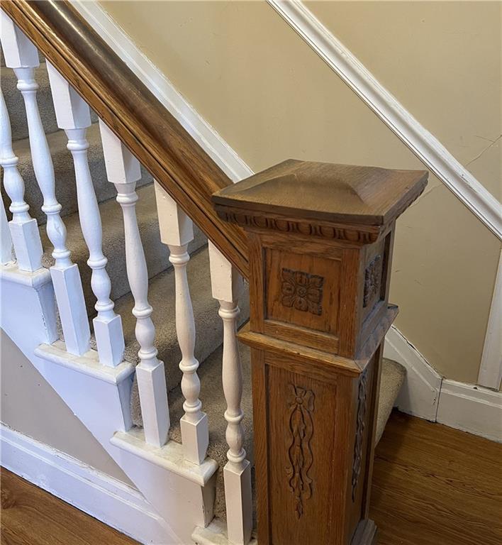 421 Butler Street Springdale, PA 15144 - Photo 13 of 30 Beuatiful woodwork on stairway to second floor