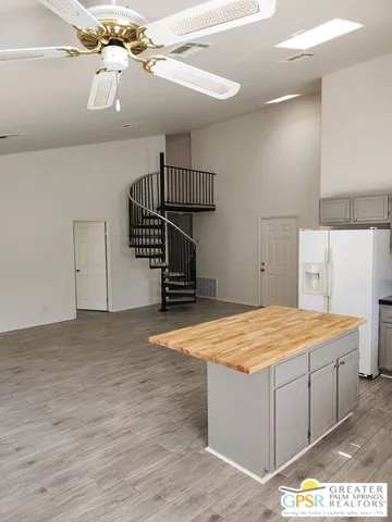 a view of kitchen and hallway