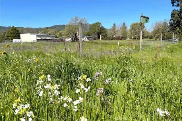 a view of a lake with houses in the back
