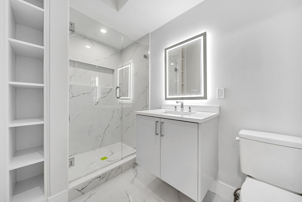 284 Nevada Street, Unit 284 Newton, MA 02460 - Photo 22 of 29 a bathroom with a sink a toilet and shower