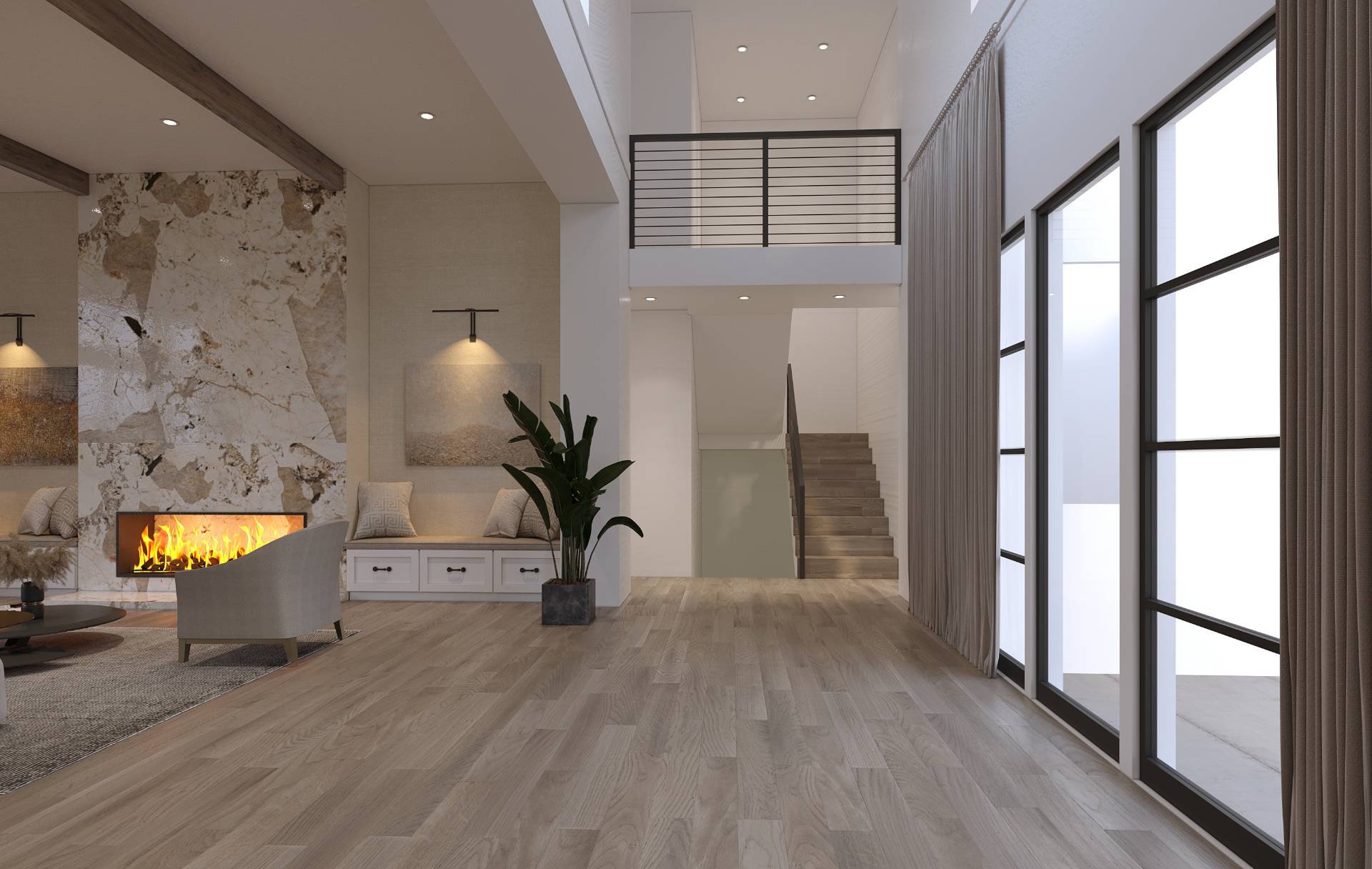512 Edge Of Woods Road Water Mill, NY 11976 - Photo 5 of 13 a view of a hallway with wooden floor and glass door