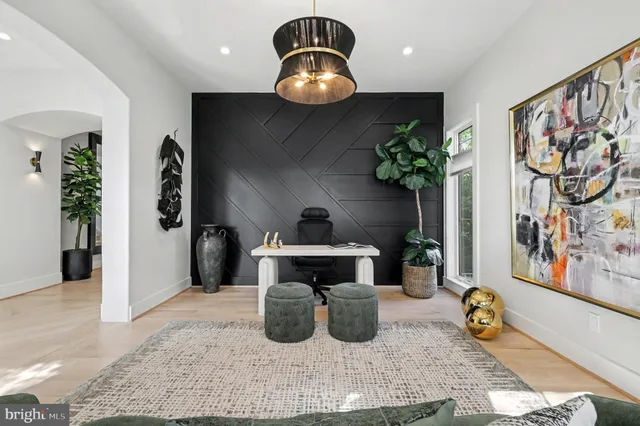 a living room with furniture