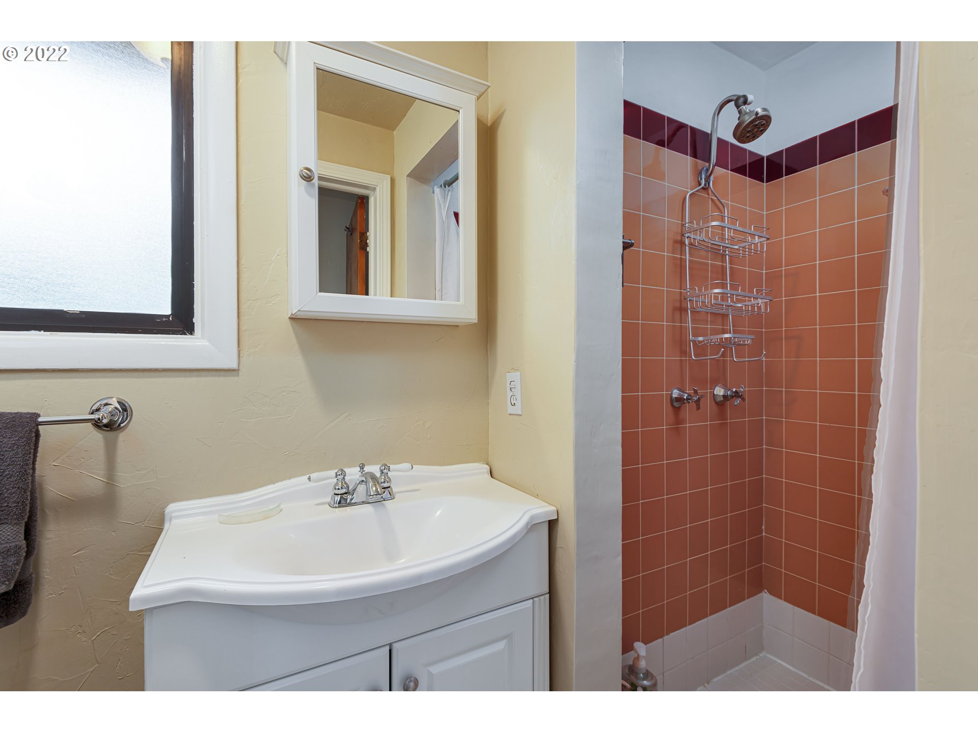 2390 Frontier Drive Eugene, OR 97401 - Photo 20 of 32 a bathroom with a sink a mirror and a shower
