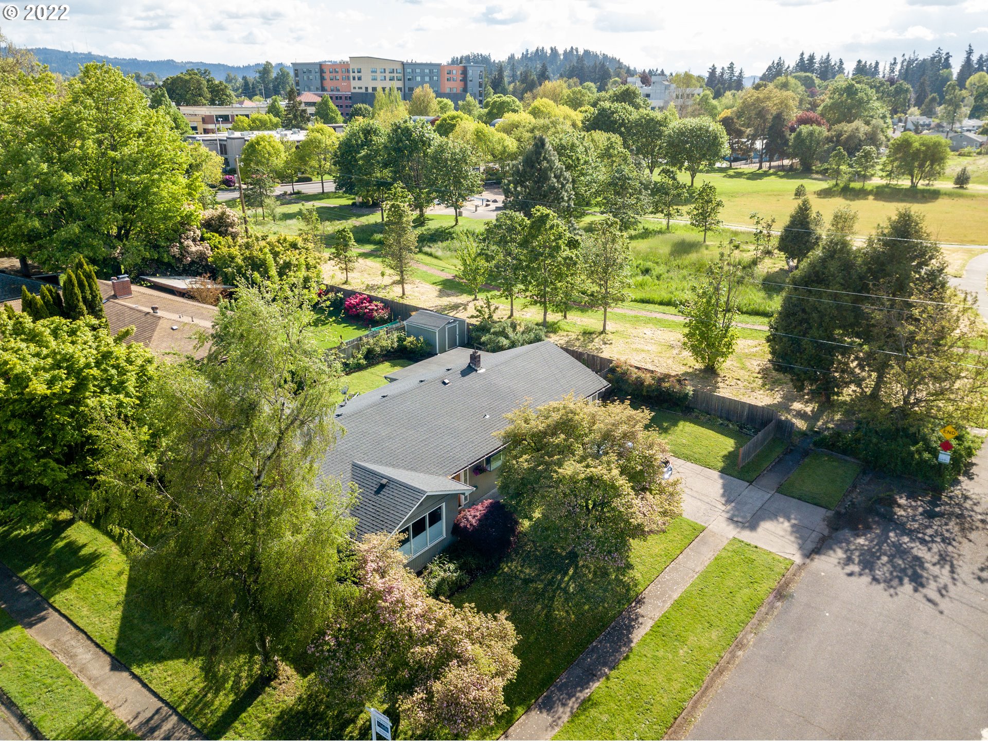 2390 Frontier Drive Eugene, OR 97401 - Photo 30 of 32 an aerial view of residential houses with outdoor space and trees