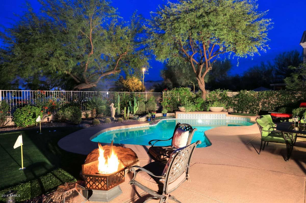 9642 East Pine Valley Road Scottsdale, AZ 85260 - Photo 23 of 75 Night-Firepit-Pool
